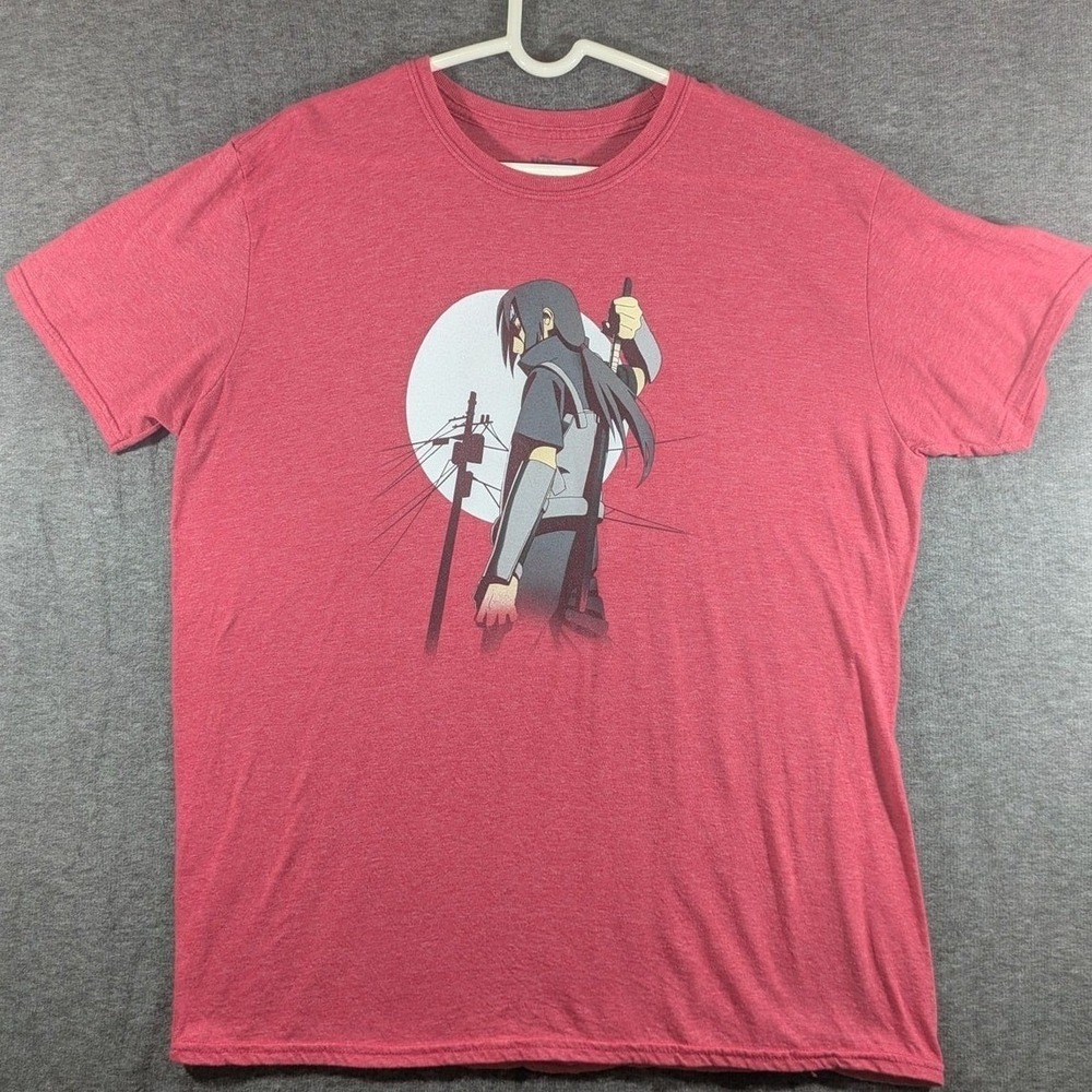 Naruto Shippuden Itachi Uchiha Graphic Tee Red Heather Ripple Junction Sz XL